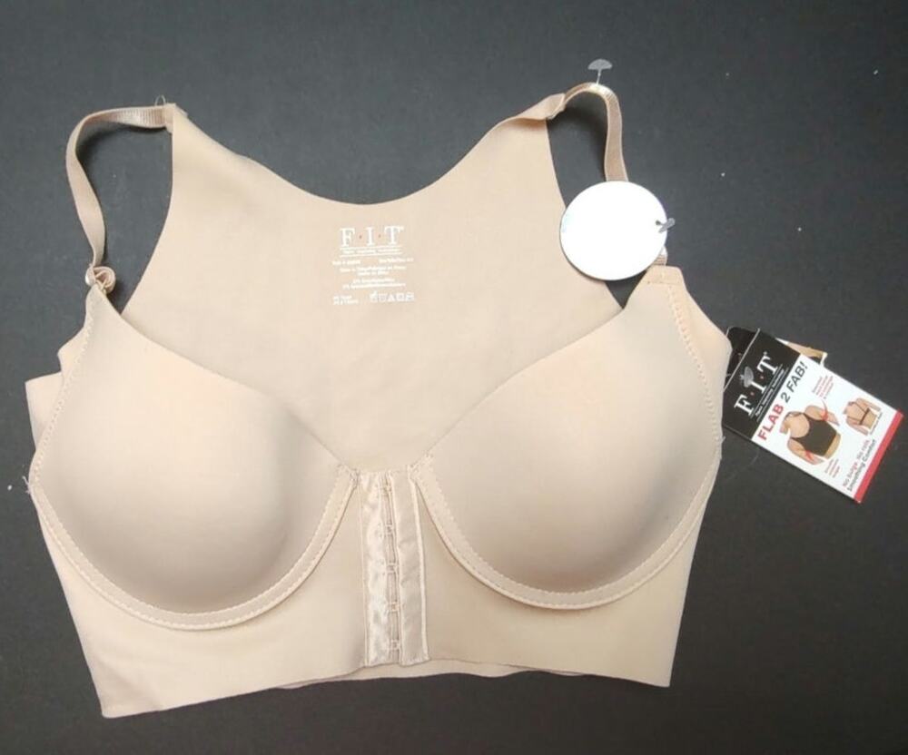 F.I.T. Figure Improving Technology 34B Beige Back Smoothing Comfort Wireless Bra
